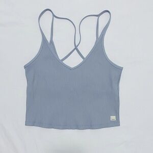 Women’s Vuori Rib Crop Tank in Blue Size XXS/XS